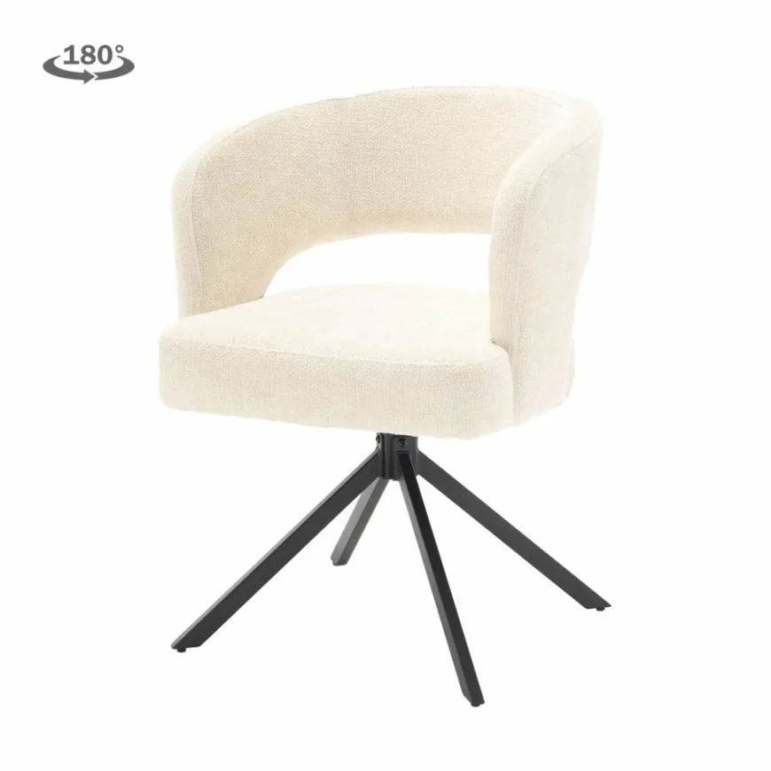 Tower Living Mura Armstoel - fabric Haga 23 pearl (draaibaar)