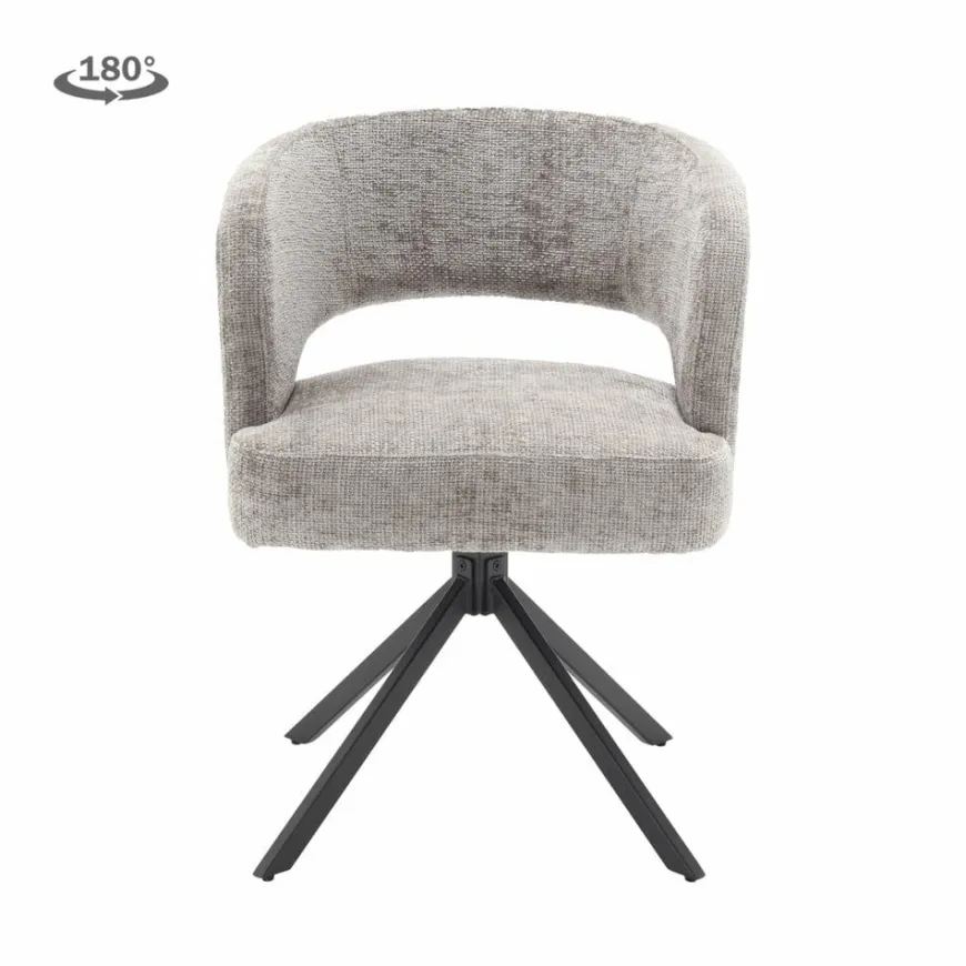 Tower Living Mura Armstoel - fabric Haga 09 silver (draaibaar)