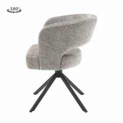 Tower Living Mura Armstoel - fabric Haga 09 silver (draaibaar)