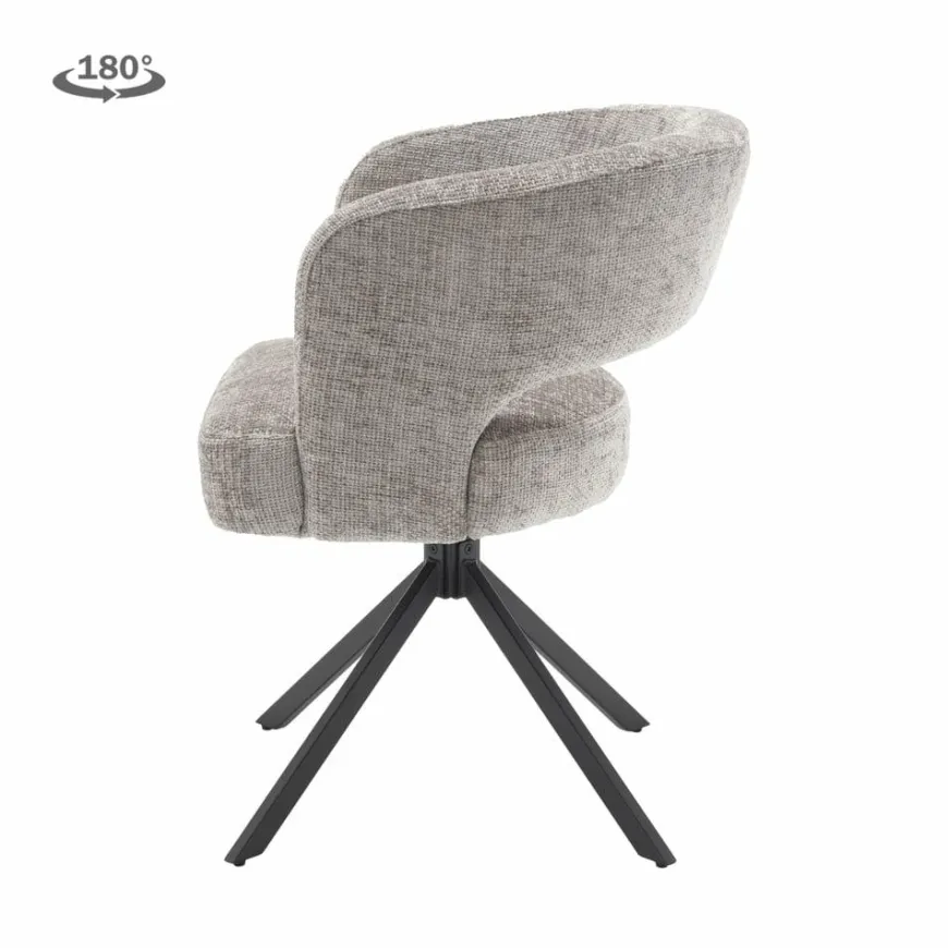 Tower Living Mura Armstoel - fabric Haga 09 silver (draaibaar)