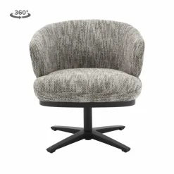 Tower Living Perca Lounge Armstoel - fabric TED 8 white-grey