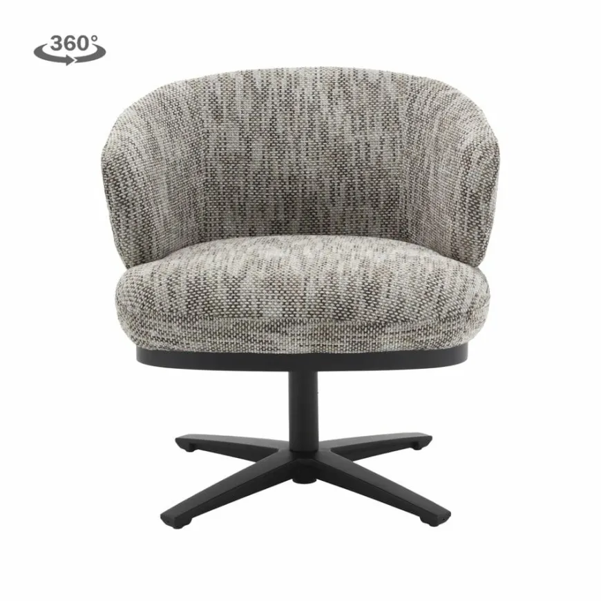 Tower Living Perca Lounge Armstoel - fabric TED 8 white-grey