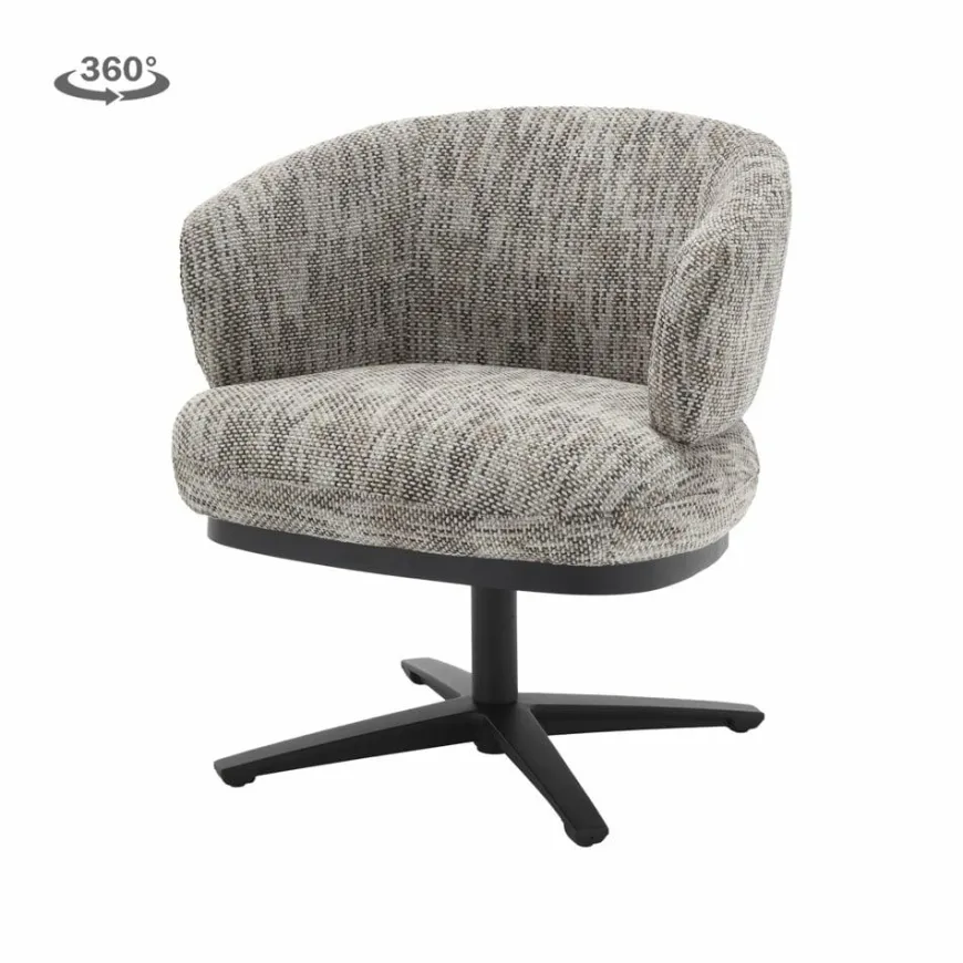 Tower Living Perca Lounge Armstoel - fabric TED 8 white-grey