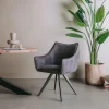 Tower Living Riviera Armstoel - fabric Brego 18 dark grey (draaibaar)