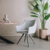 Tower Living Riviera Armstoel - fabric Brego 02 light grey (draaibaar)