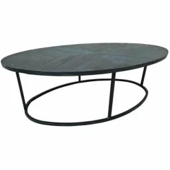 Tower Living Salontafel ovaal Viola mango 135x75x40 – zwart