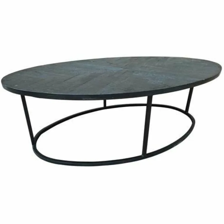 Tower Living Salontafel ovaal Viola mango 135x75x40 – zwart