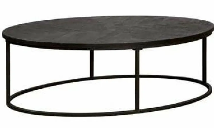 Tower Living Salontafel ovaal Viola mango 135x75x40 – zwart