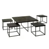 Tower Living Salontafel set van 5 Via – Gerecycled teak black
