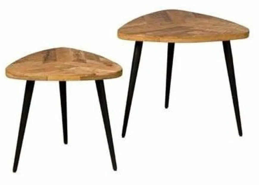 Tower Living Salontafel set van 2 Viola triangle 60/50 – naturel
