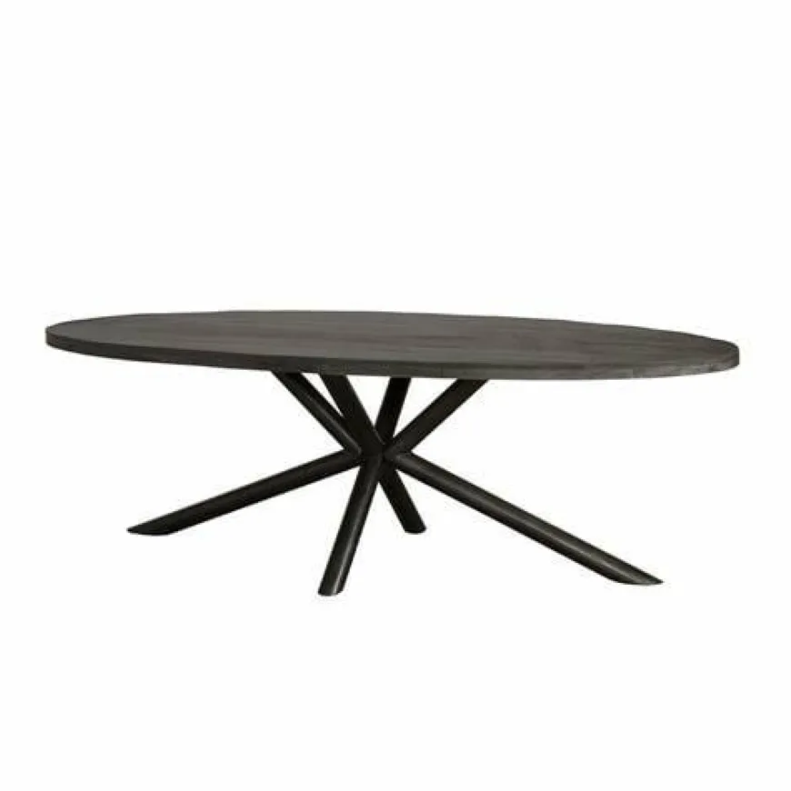 Tower Living Showroommodel - Eettafel Selva zwart mango ovaal 240 cm