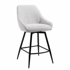 Tower Living Trino Barstoel - fabric Trenza 04 white (draaibaar)
