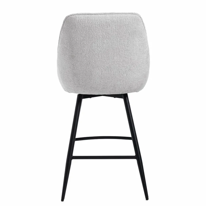 Tower Living Trino Barstoel - fabric Trenza 04 white (draaibaar)
