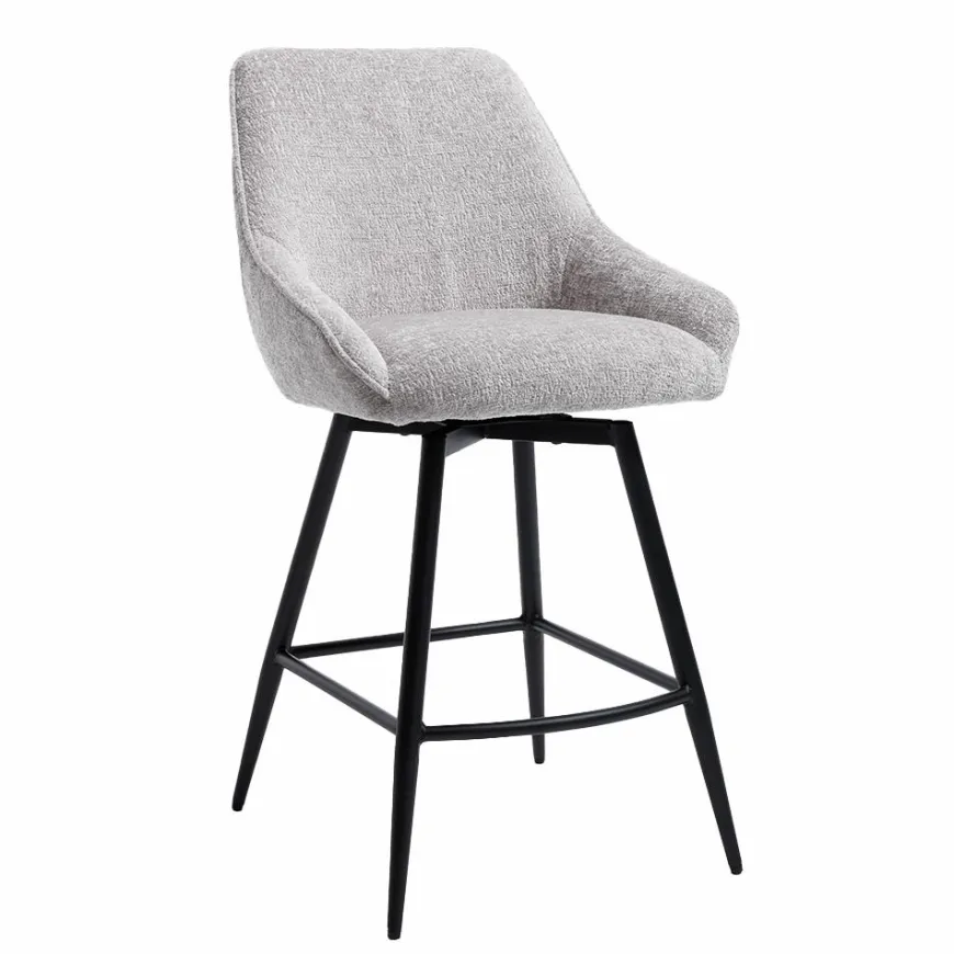 Tower Living Trino Barstoel - fabric Trenza 08 oyster (draaibaar)