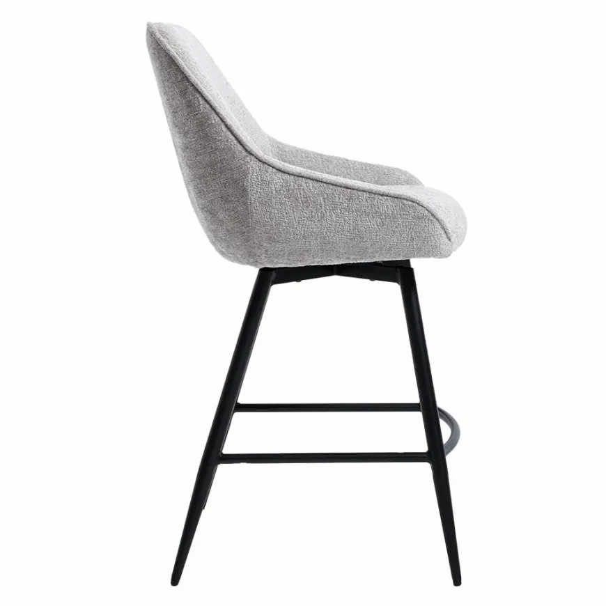 Tower Living Trino Barstoel - fabric Trenza 08 oyster (draaibaar)