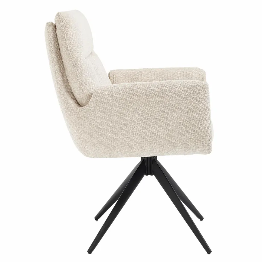 Tower Living Varzo Armstoel - Toro 25 cream (draaibaar)
