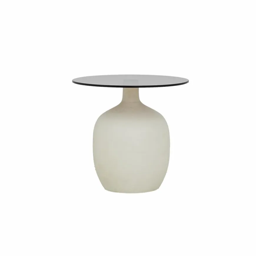 Tower Living Vigo Bijzettafel glas gebroken wit 45 cm