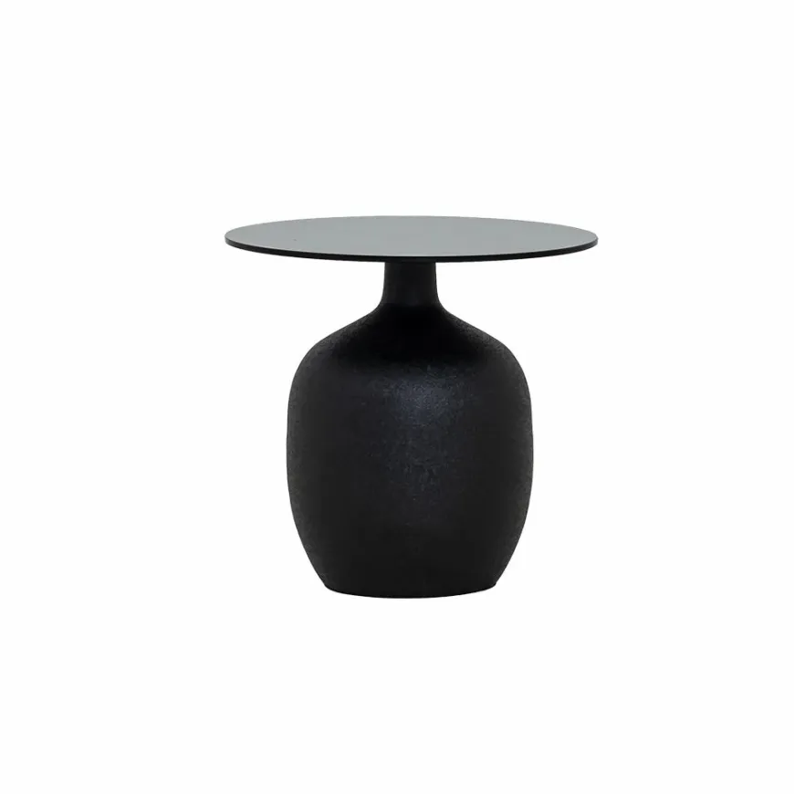 Tower Living Vigo Bijzettafel glas zwart 45 cm