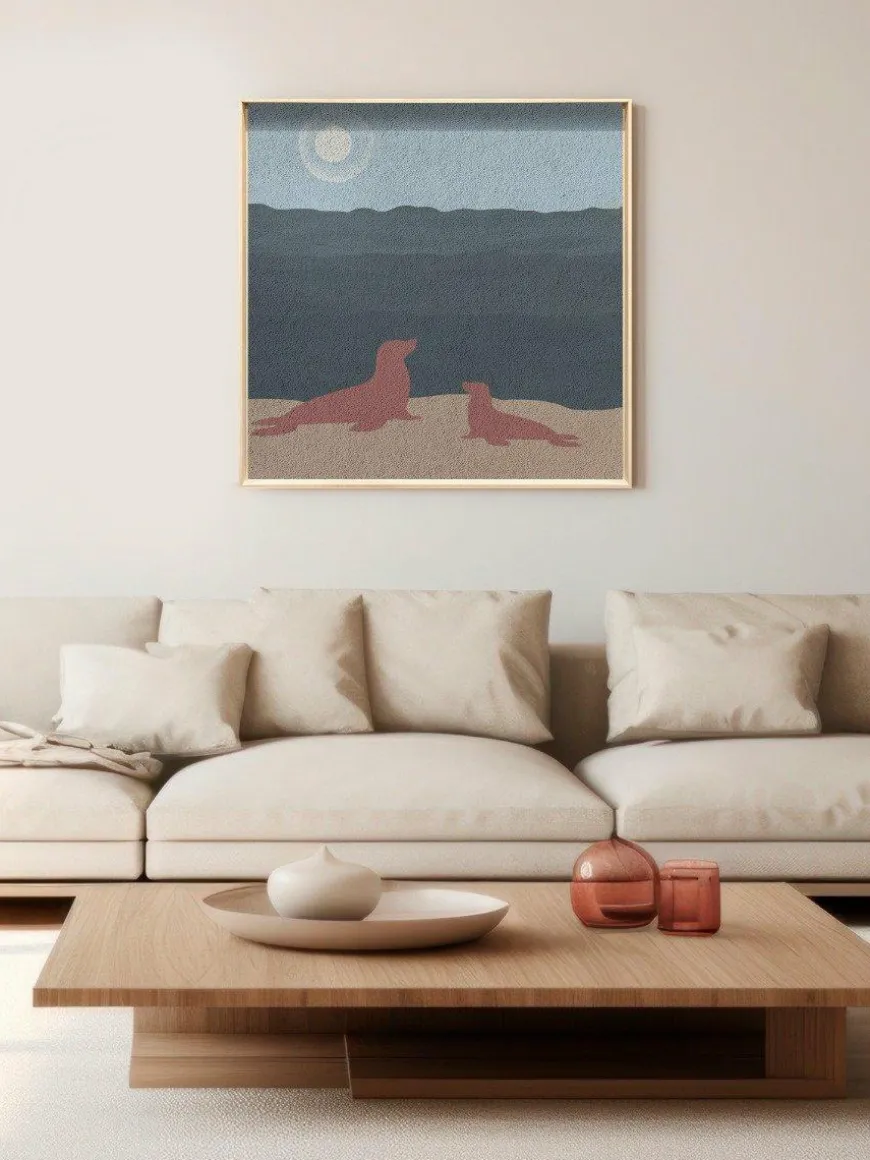 Wandkraft Seals by the Ocean
