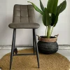 WoonMax Barstoel Dex Zorro - Antraciet, Cognac en Groen