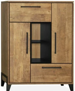 WoonMax Bergkast Maldini Old teak - 2 deuren en 1 lade