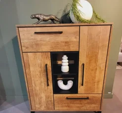 WoonMax Bergkast Maldini Old teak - 2 deuren en 1 lade