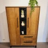 WoonMax Bergkast Maldini Old teak - 2 deuren en 2 lades