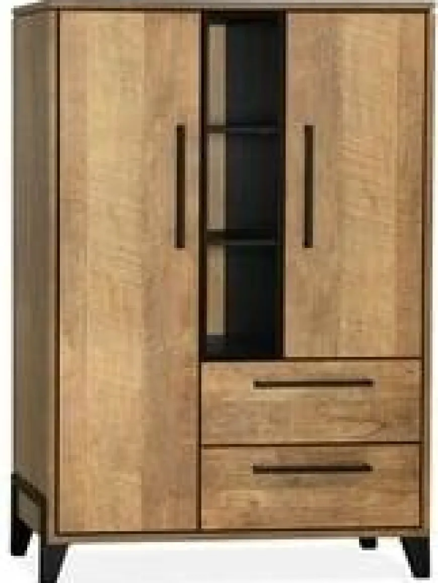 WoonMax Bergkast Maldini Old teak - 2 deuren en 2 lades