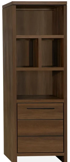 WoonMax Boekenkast Sheffield Dark Almond 1 deur en 4 open vakken