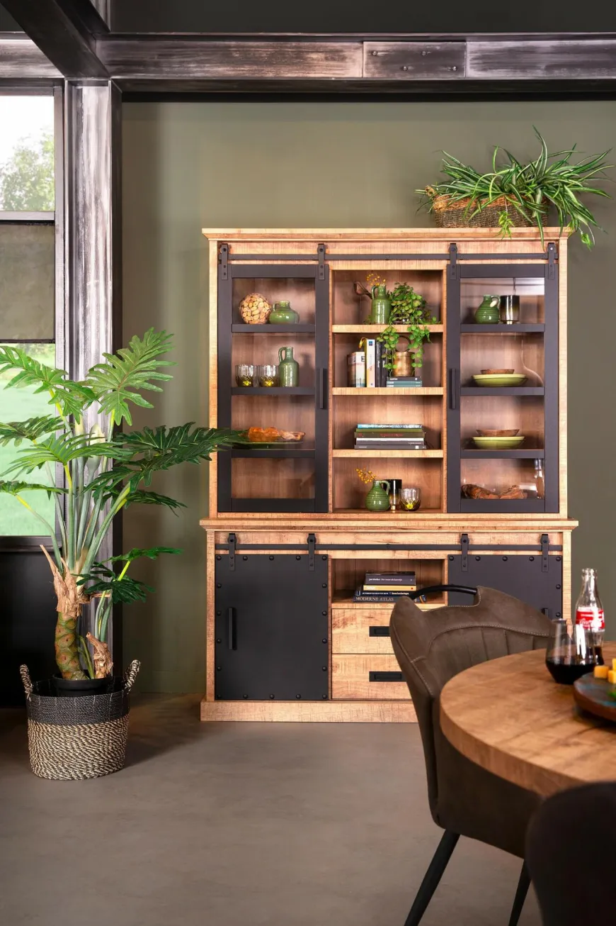 WoonMax Buffetkast Industry Mango met schuifdeur