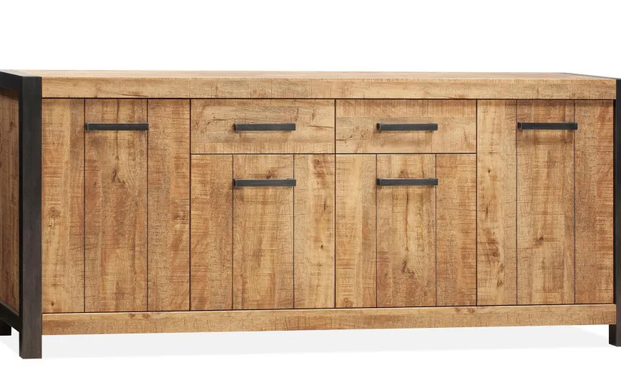 WoonMax Dressoir City Mango groot 4 deurs en 2 lades - 80 cm hoog