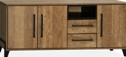 WoonMax Dressoir Maldini Old teak - 3 deuren en 2 lades - 203 cm