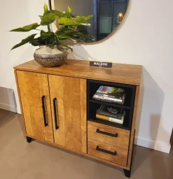 WoonMax Dressoir Maldini Old teak - 3 deuren en 2 lades - 203 cm
