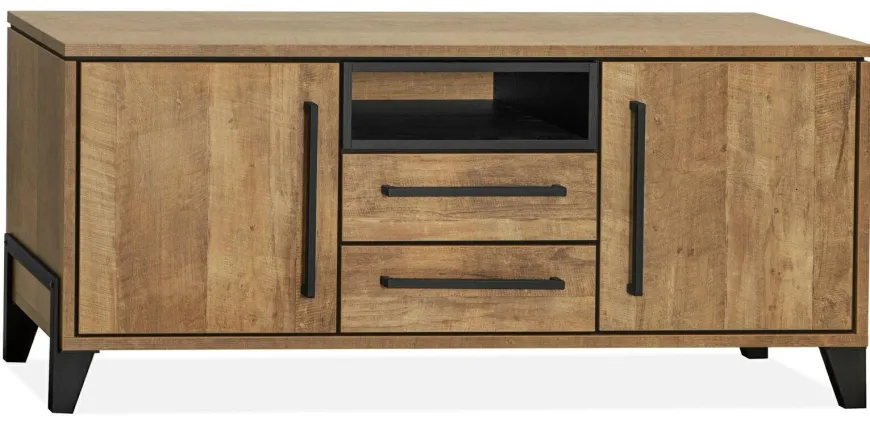 WoonMax Dressoir/tv meubel Maldini Old teak - 2 deuren en 2 lades