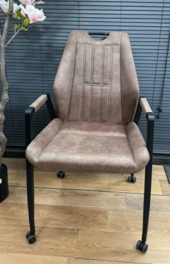WoonMax Eettafelstoel Axa - cognac, antraciet, taupe en mosgroen