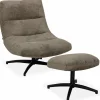 WoonMax Fauteuil + Hocker Foxton - 4 kleuren Movie