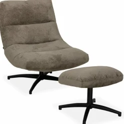 WoonMax Fauteuil + Hocker Foxton - 4 kleuren Movie