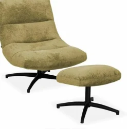 WoonMax Fauteuil + Hocker Foxton - 4 kleuren Movie