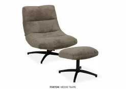 WoonMax Fauteuil + Hocker Foxton - 4 kleuren Movie