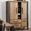 WoonMax Kinga Barkast 3 dr/2 la4 open Lamulux Old Teak