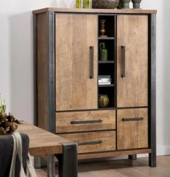 WoonMax Kinga Barkast 3 dr/2 la4 open Lamulux Old Teak
