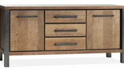 WoonMax Kinga dressoir 2 deurs/3 laden Lamulux Old Teak