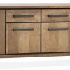 WoonMax Kinga dressoir 4 deurs/2 laden Lamulux Old Teak