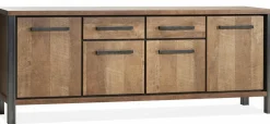 WoonMax Kinga dressoir 4 deurs/2 laden Lamulux Old Teak