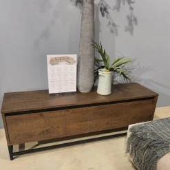 WoonMax Milltown TV meubel 3 deurs Dark Mango - 165 cm