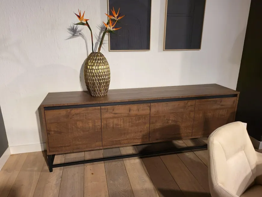 WoonMax Milltown TV meubel 4 deurs Dark Mango - 218 cm