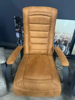 WoonMax Relaxfauteuil Queen Cabrio Cognac elektrisch - Showroommodel