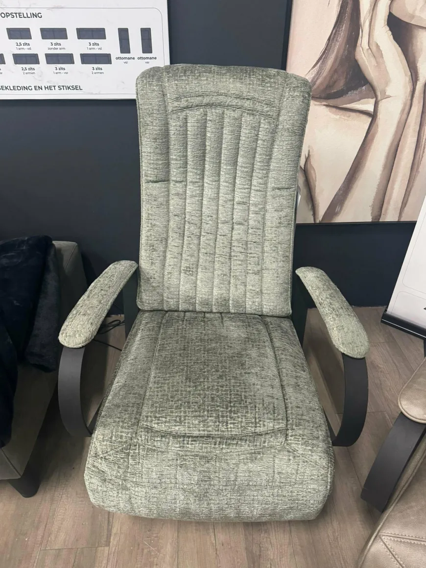 WoonMax Relaxfauteuil Queen Merge Thyme elektrisch met accu - Showroommodel