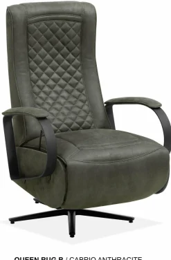 WoonMax Relaxfauteuil Queen Cabrio Antraciet handbediening - Showroommodel