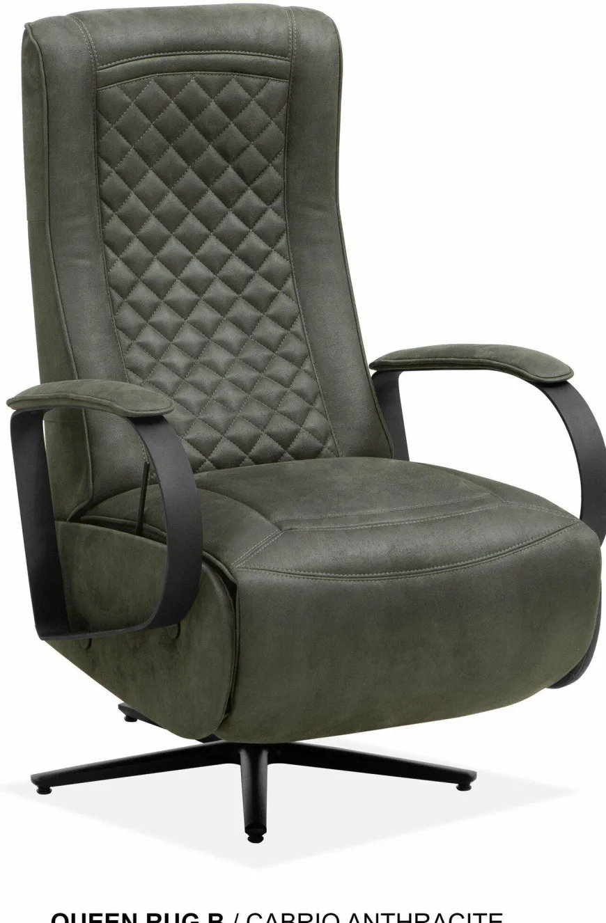WoonMax Relaxfauteuil Queen Cabrio Antraciet handbediening - Showroommodel